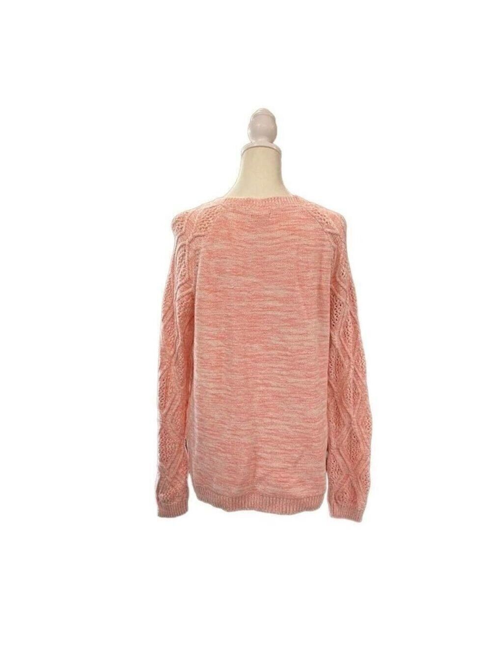 Sonoma Goods For Life Marled Cable Knit Diamond Pattern Sweater Pink Size Large - Picture 4 of 12